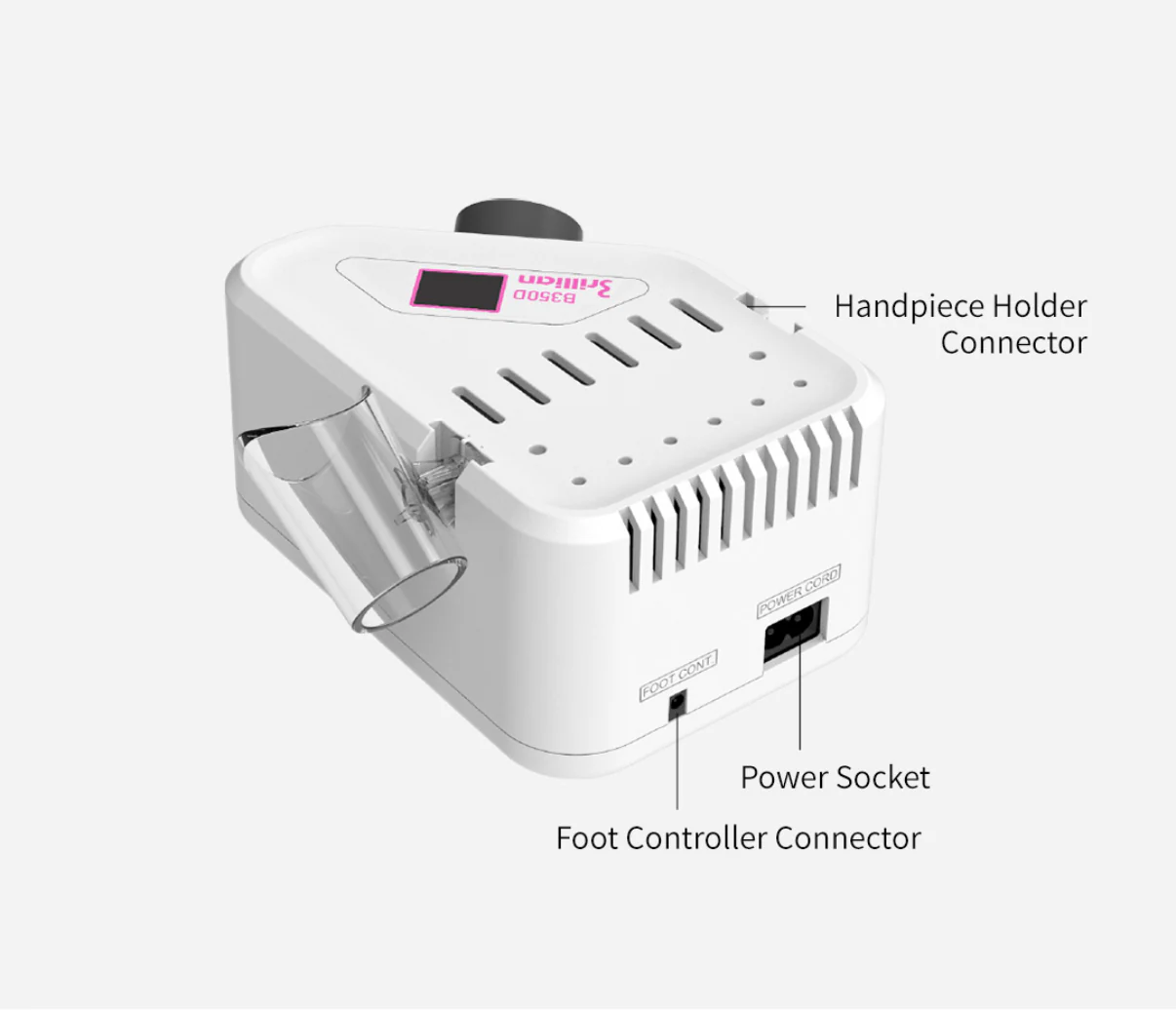 Saeshin Brillian B350D Professional Nail Drill Saeshin + H350 White Handpiece – 35K RPM - Image 4